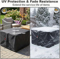 Sheechung Gas Fire Pit Cover Square-Premium Patio Outdoor Cover Heavy Duty Fabric with PVC Coating,100% Waterproof,Anti-Crack,Fits for
