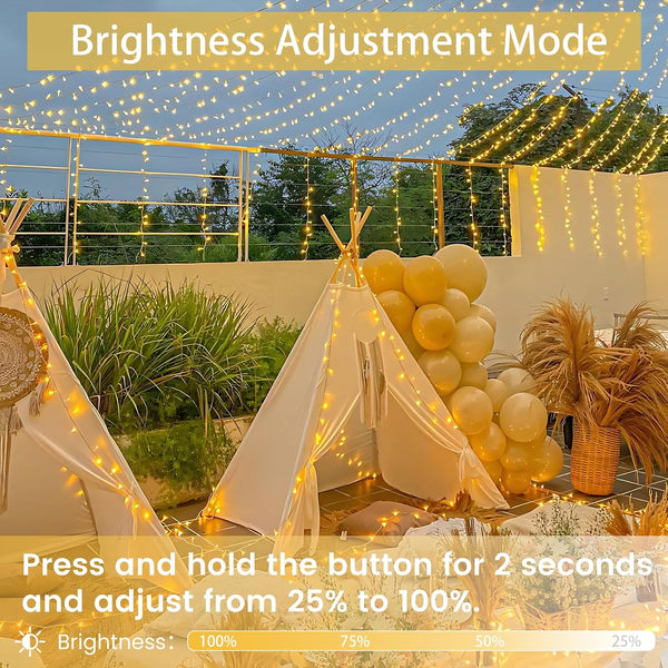 Connectable 200 LED String Lights Indoor Outdoor with Timer, 66FT 13 Modes Warm White Christmas Lights Waterproof, Twinkle Fairy Lights Plug in