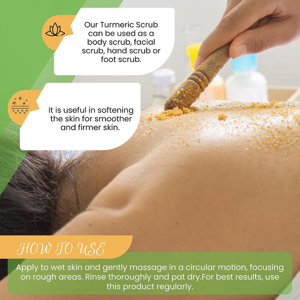 AMVital Turmeric Body Scrub, Face & Body Exfoliating Scrub, 7.8 oz | Weekly polish step • Shower skincare routine • Soft refreshed feel