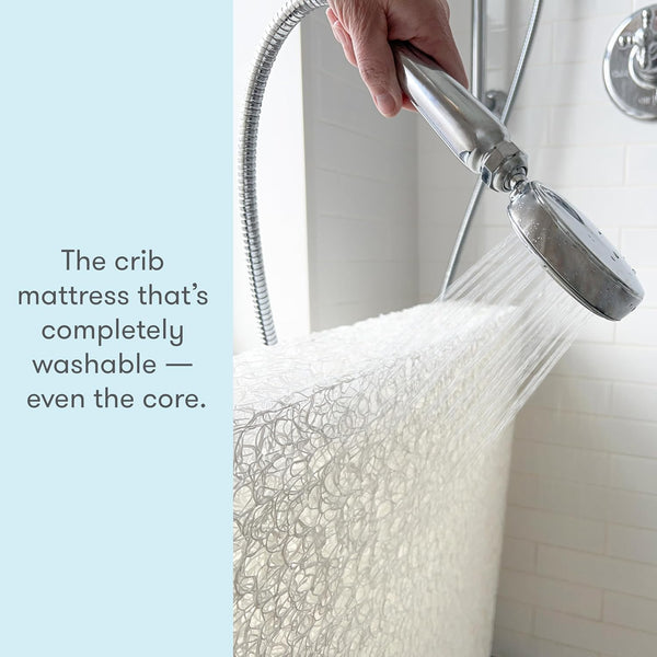 Newton Baby Waterproof Crib Mattress, Breathable & Washable - Grey