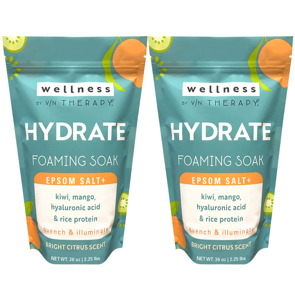 Wellness by Village Naturals Therapy, Hydrate Foaming Bath Soak, 36 Oz, Pack of 2