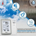 Indoor Outdoor Thermometer Hygrometer Wireless Weather Station, Temperature Humidity Monitor Battery Powered Inside Outside Thermometers with