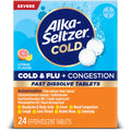 Alka-Seltzer Cold, Cold & Flu + Congestion Severe Fast Dissolve Tablets, Flu Medicine, Multi-Symptom Relief, Body Aches and Pains, Fever Reducer,