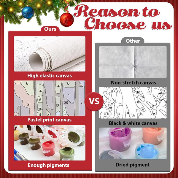 Christmas Paint by Numbers Kit for Adults Cardinal Paint by Number for Adults Beginner, Cardinal Paint by Numbers Art Supplies for Gift Home Wall