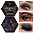 Black Smokey Eyeshadow Makeup Palette, Dark Smoky Eye Shadow Palettes for Halloween Goth Make up Glitter Shimmer Matte Pallets, Midnight