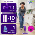 Swiffer WetJet Hardwood and Floor Spray Mop Cleaner Starter Kit, Includes: 1 Power Mop, 10 Pads, Cleaning Solution, Batteries 1 Kit Cleaner Kit