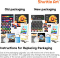 Shuttle Art 54 Pack Acrylic Paint Set, Acrylic Painting Set with 30 Colors Acrylic Paint, Wooden Easel, Painting Canvas, Paint Brushes, Palette,