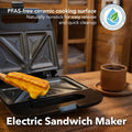 OVENTE Electric Sandwich Maker with Non-Stick Plates, Indicator Lights, Cool Touch Handle, Easy to Clean and Store, Perfect for Cooking Breakfast,