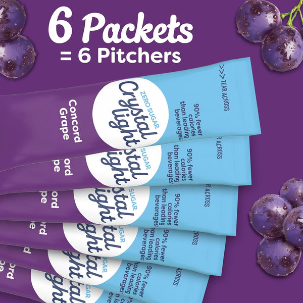 Crystal Light Drink Mix, 6 Pitcher Packets Concord Grape , 2.01 oz