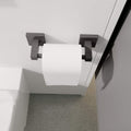 Ruacq Toilet Paper Holder Matte Black Double Post Pivoting Square Tissue Holders Roll Holder Hangers Toilet Paper Modern Wall Mounted, Commercial