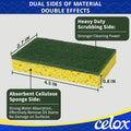 CELOX Sponges Kitchen Sponges for Dishes and Cleaning, 2-Sided Scrub Sponges Dish Sponge and Kitchen Sponge for Washing Dishes, Heavy Duty,
