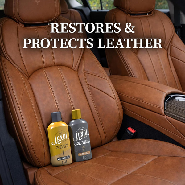 Leather Cleaner and Conditioner Kit by Lexol for Furniture Car Interiors Shoes Handbags, leather cleaner and conditioner two-step system with 2