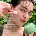 Farmacy Sensitive Skin Makeup Remover Cleansing Balm - Green Clean Waterproof Makeup Remover Balm + Oil Cleanser for Face - Melts Make Up + SPF -