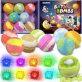 Bath Bombs for Kids with Toys Inside, 8 Light up Bath Bomb of Solar System Set, Planet Bath Bomb with Surprise Inside, Kid-Friendly Bubble Bath
