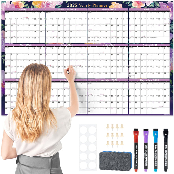 Ospelelf 2025 Wall Calendar Large 32'' X 48'' Dry Erase Laminated Calendar for Wall, 12 Month Family Calendar, Use Jan 2025 - Dec 2025 (Morandi)