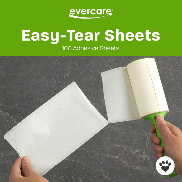 Evercare All Purpose Pet Hair Lint Roller, 100 Sheets – Reusable Sticky Roller for Pet Hair, Cat & Dog Hair Remover, Lint Remover, Pet Hair