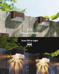 JACKYLED Solar Fence Lights 16 Pack Outdoor Solar Deck Light IP65 Waterproof Solar Step Lights Outdoor Lighting for Garden Deck Fence Railing
