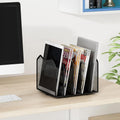 Simple Trending 5-Section Vertical File Organizer, Black 5 Section-Black