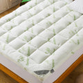 Bamboo_Viscose Mattress Topper Twin Size, Cooling Extra Thick Breathable Mattress pad, 8-21”Deep Pocket Soft Quilted Fitted Mattress Cover with