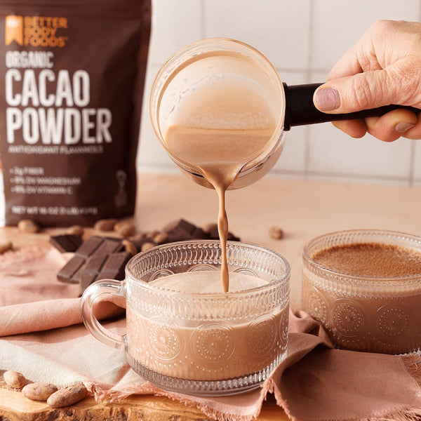 BetterBody Foods Organic Cacao Powder, Rich Chocolate Flavor, Non-GMO, Gluten-Free, Cocoa, 16 ounce, 1 lb bag 16 Ounce (Pack of 1)