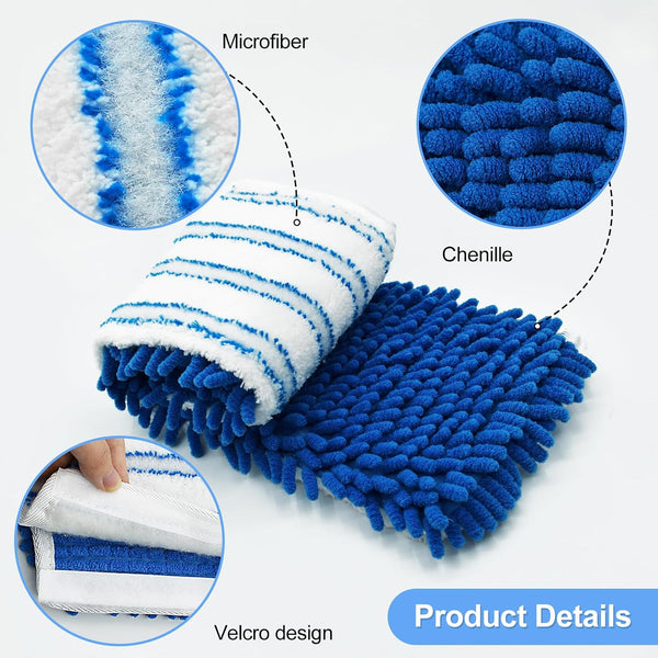 3 Pack Mop Heads Replacements Compatible for Ocedar Dual-Action Microfiber Flip Mop, Double Sided Mop Replace Head Mop Refills with Microfiber &
