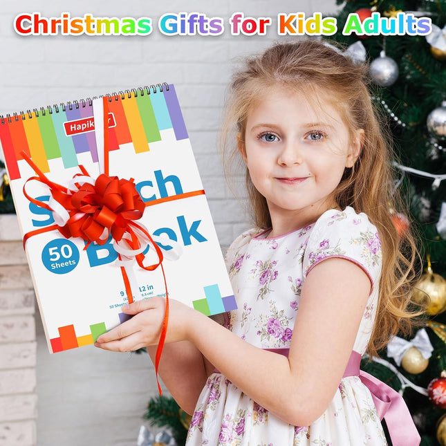 9" X 12" Sketch Book, 2-Pack 50 Sheets Spiral Bound Art Sketchbook, Acid Free Artist Drawing Book Paper, Art Supplies fo