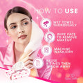 Makeup Remover Cosmetic Towels, Reusable (25 Count, 200 Uses) and Disposable Face Towel, Machine Washable, Ultra Soft, Removes All Types of