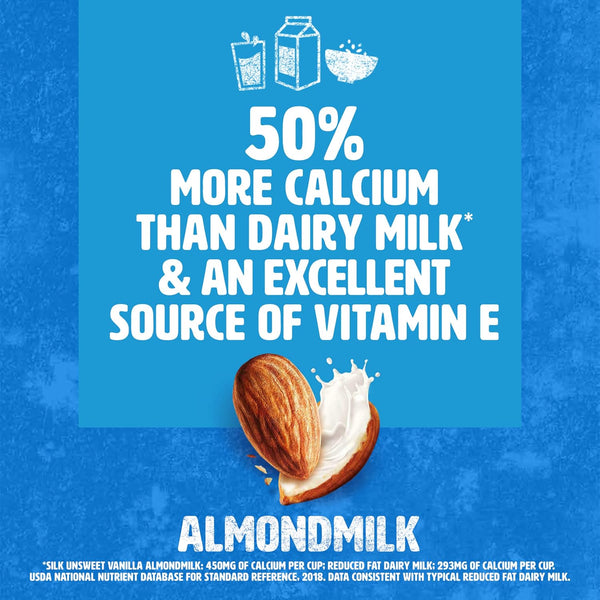 Silk Shelf-Stable Almond Milk, Unsweetened Vanilla, Dairy-Free, Vegan, Non-GMO Project Verified, 1 Quart (Pack of 6) Unsweetened 32 Fl Oz (Pack of 6)