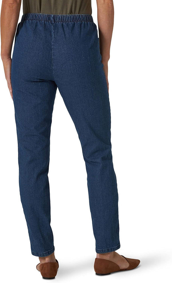 Chic Classic Collection Women's Stretch Elastic Waist Pull-On Legging Pant 16 Petite Mid Shade Denim