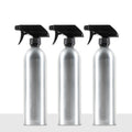 Aluminum Spray Bottles (3 Pack) 20oz - Silver Metal Aluminum Refillable Spray Bottles, Cleaning Solution, Hair, Plants, Gardening, BBQ Grill,