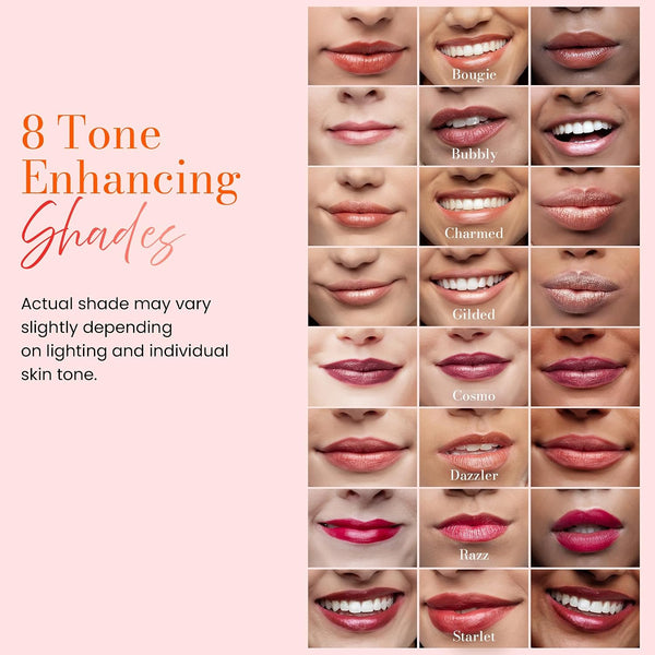 Juwel Cosmetics Frosted Finish Lipstick, Long Wear Moisture-Rich Shades with Natural Minerals, Matte Lipstick Contains Shea Butter, Grapeseed &