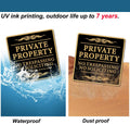ZHGSERVU No Trespassing Signs Private Property No Soliciting Warning Sign 12” x 12” Heavy 0.40 Aluminum Rust Free Safety Sign Protect Your