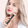 Ducare Foundation Brush Contour Bronzer Double Ended Makeup Brush for Blending Liquid Powder Concealer Cream Blush Buffe Black