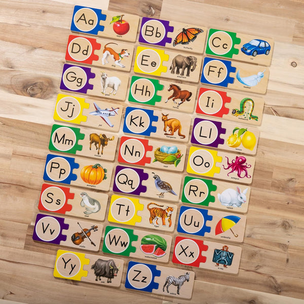 Melissa & Doug Self-Correcting Alphabet Wooden Puzzles with Storage Box (52 Pcs)