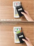 VULKIT Card Holder with Money Pocket Pop up Wallet RFID Blocking Slim Metal Bank Card Case Holds 5 Cards and Notes(Black)