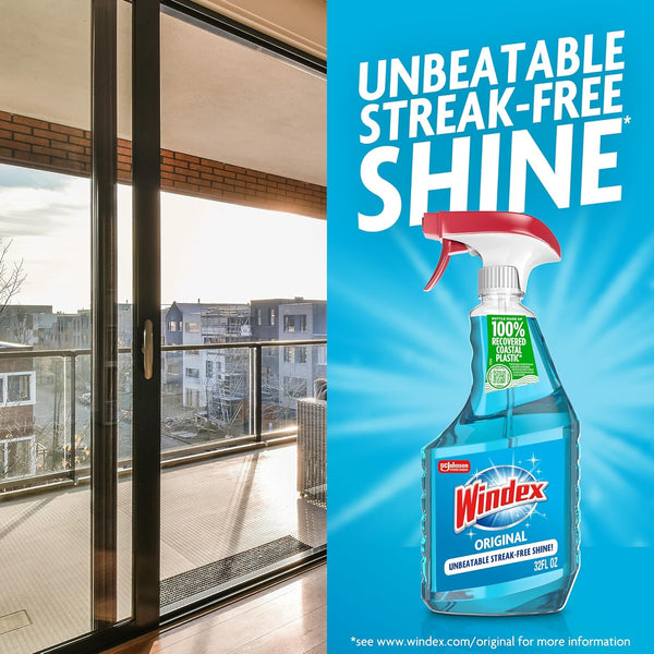 Windex Glass & Window Cleaner Spray Bottle, Original, 23 oz (6-Pack) Original 23 Fl Oz (Pack of 6)