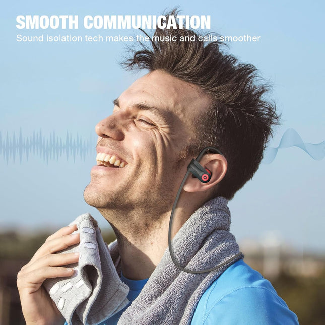 Boean Workout Headphones with Mic - Bluetooth 5.3 Technology, Stereo Sound, Deep Bass, 16 Hrs Playback, IPX7 Rating for 