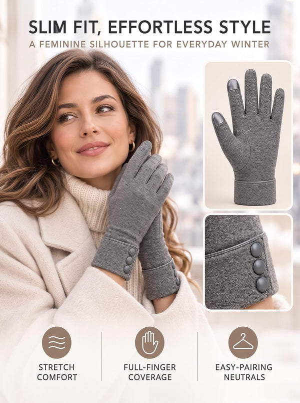 Patelai 3 Pairs Women's Winter Gloves Touchscreen Texting Color Set 1