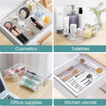 WOWBOX 25 PCS Clear Plastic Drawer Organizer Set, 4 Sizes Desk Drawer Divider Organizers and Storage Bins for Makeup, Jewelry, Gadgets for