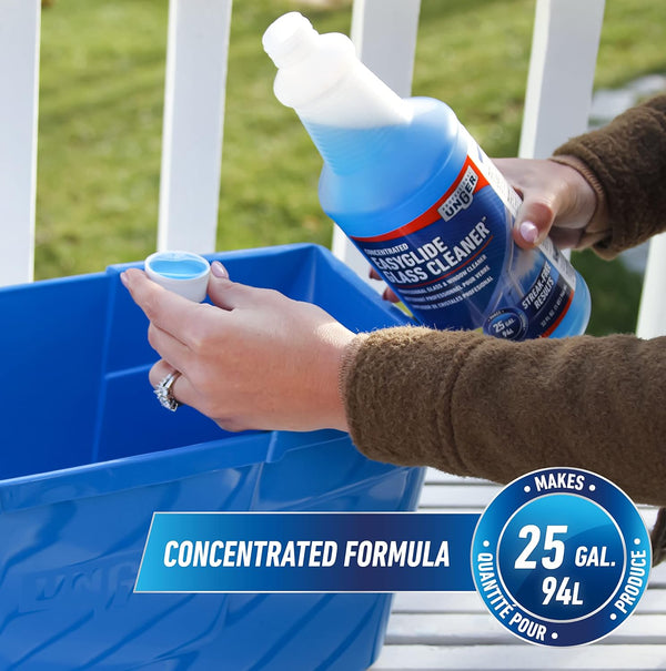 Unger Professional Streak-Free Easyglide Glass Cleaner Concentrate, 32 Oz â Ammonia-Free, Makes 25 Gallons of Solution , Safe for Tinted Windows,