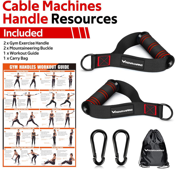 RENRANRING Gym Exercise Handles, Replacement Handle Attachments for Cable Machine Pulleys, Resistance Band and Strength Trainer, Pull down Workout