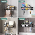 Veken Shower Caddy 6-Pack, Bathroom Organizers and Storage Shelves, Black Black 6-Piece Set