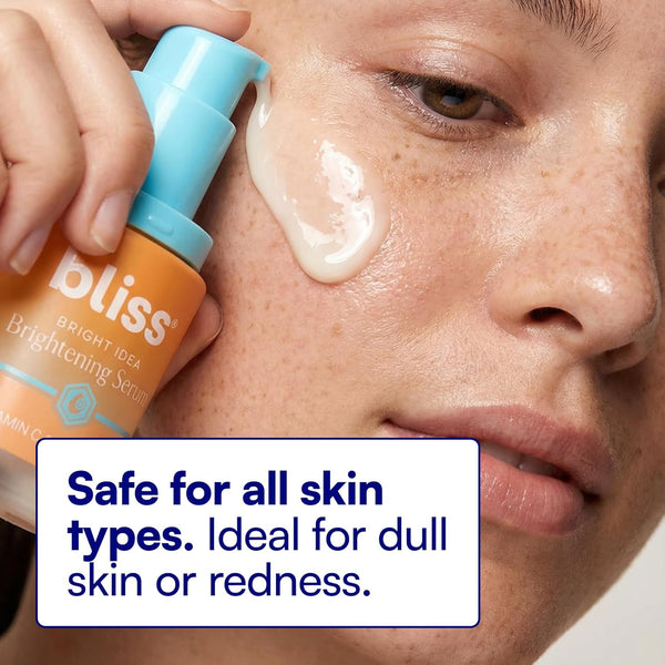 Bliss Bright Idea Vitamin C + Tri-Peptide Collagen Brightening Face Skincare Serum - anti Aging, Reduces Dark Spots, Boosts Skin Elasticity -