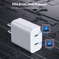 Compatible with iPhone 17/16/15 Charger Fast Charging, Dual Port 20W USB C Wall Charger Block Type C to Type C 10ft Long USB C Fast Charing Cable