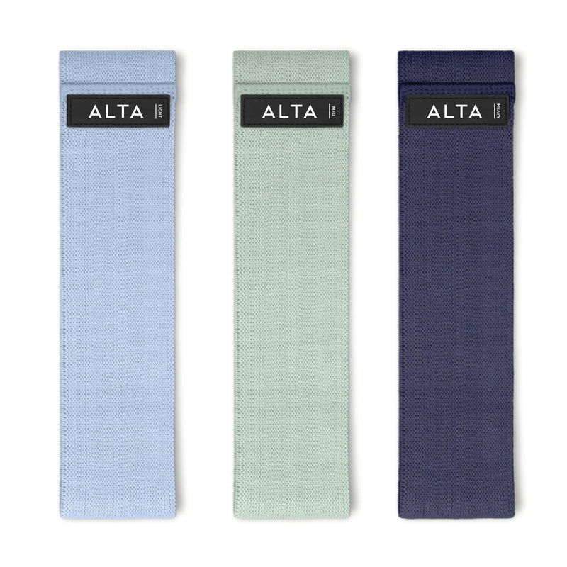 ALTA Booty Bands for Women - Premium Non-Slip Fabric Resistance Bands for Working Out - Cloth Resistance Bands for Legs, Fabric Exercise Bands,