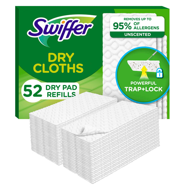 Swiffer Sweep + Mop, Dry Pads Refill, Floor Cleaner for Dirt, Dust, Hair, Cleani