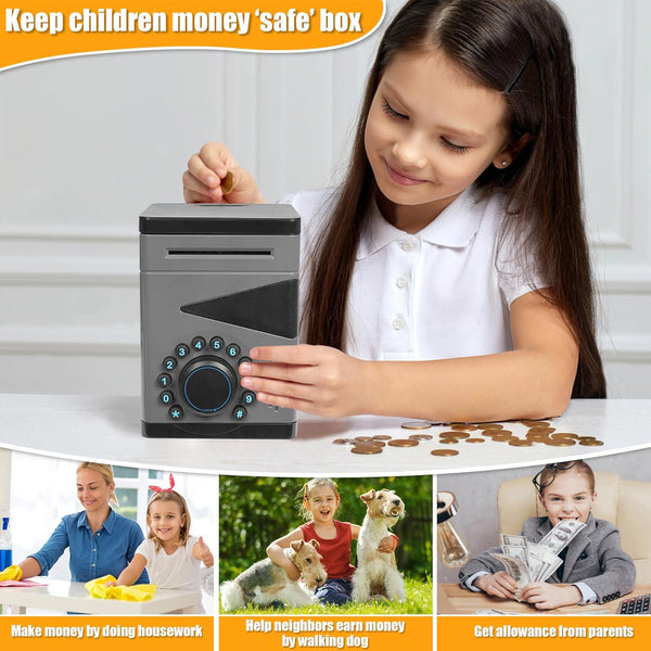 Boy Piggy Bank for Kids, Safe for Kid with Cultivating Good Saving Habit, Electronic Bank for Real Money, Ideal Gift for 3 4 5 6 7 8-12 Years Old