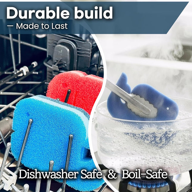Multipurpose Dual Sided Triple Layer Dish Sponges Kitchen | Boil Safe Scratch Fr