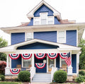 6 PCS 4th of July Decorations Outdoor, 1.5 x 3 FT American Flag Banner, Patriotic Bunting USA Pleated Fan Flags US Half Fan Flag Independence Day