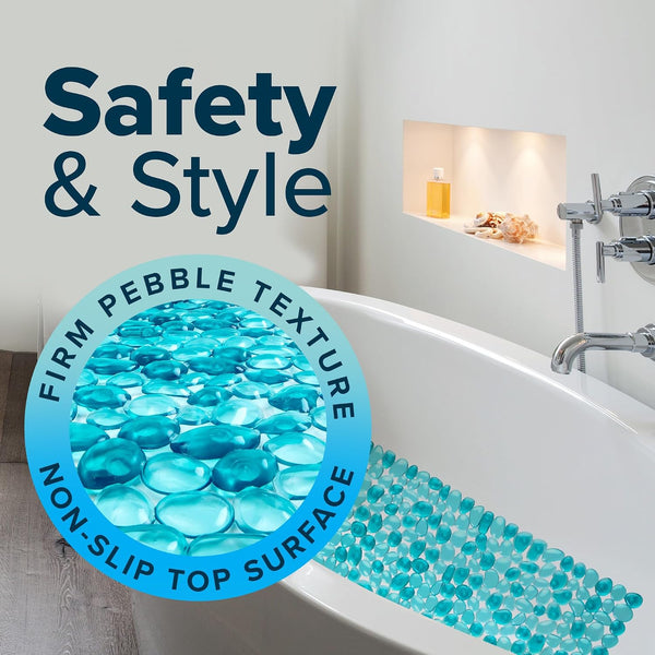 Slipx Solutions Extra Long Deep Foot Massager Bath Tub & Shower Mat 38X17 | Non-Slip, 188 Suction Cups | Feels Great on Tired Feet, Looks like